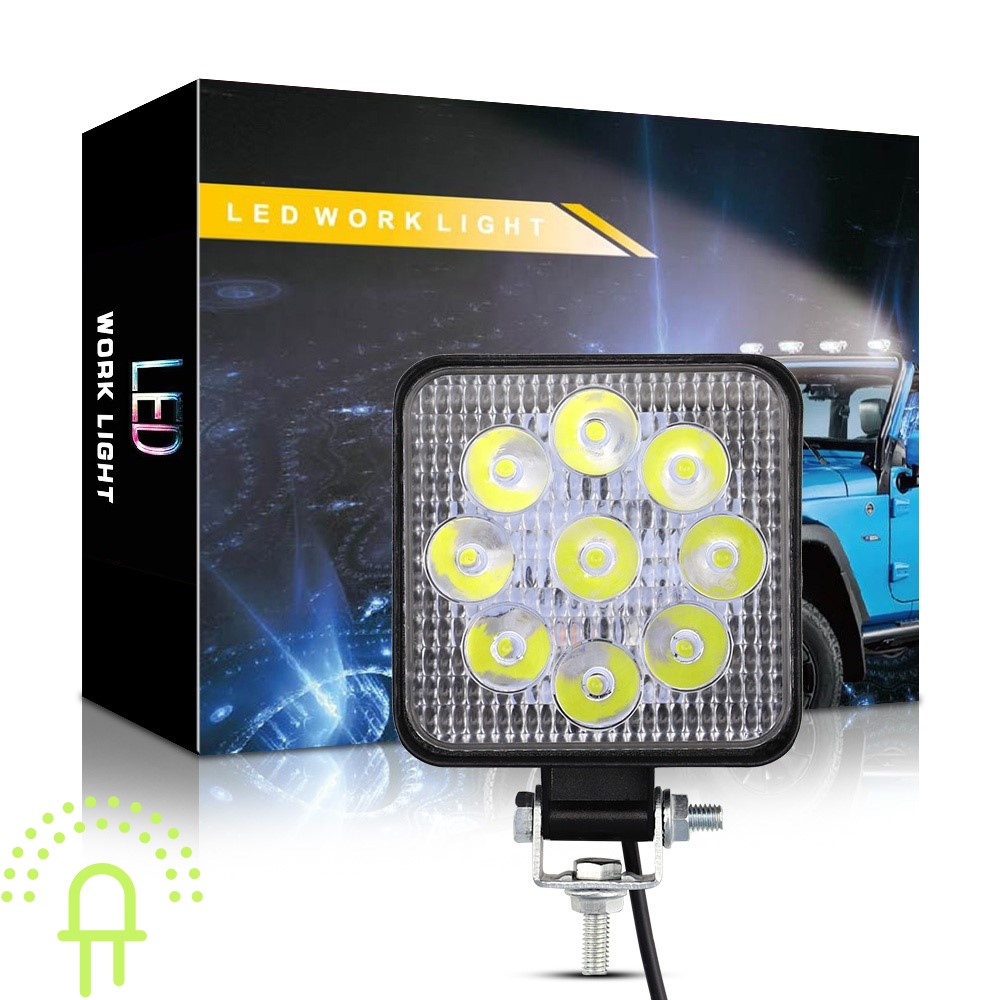 NIEUW! LED Werklamp vierkant 27 watt 10-30v Compact Beam